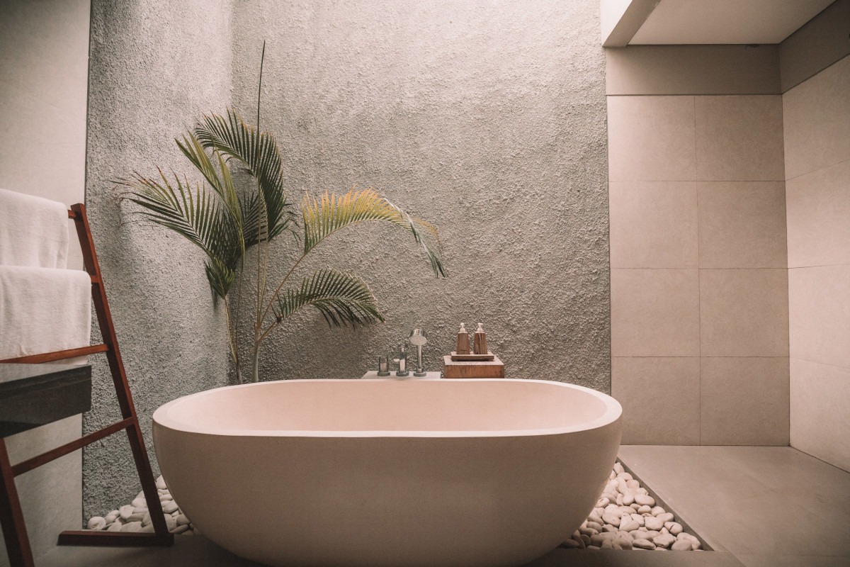 a modern bathroom that has been professionally cleaned