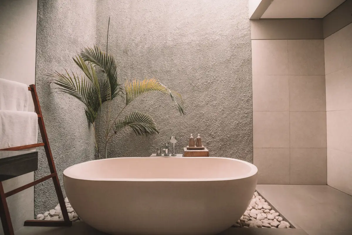 A modern bathroom that has been professionally cleaned