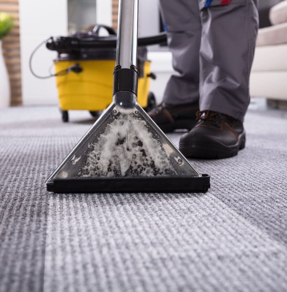 Deep cleaning carpets to remove dirt, stains, and allergens for fresh, spotless results