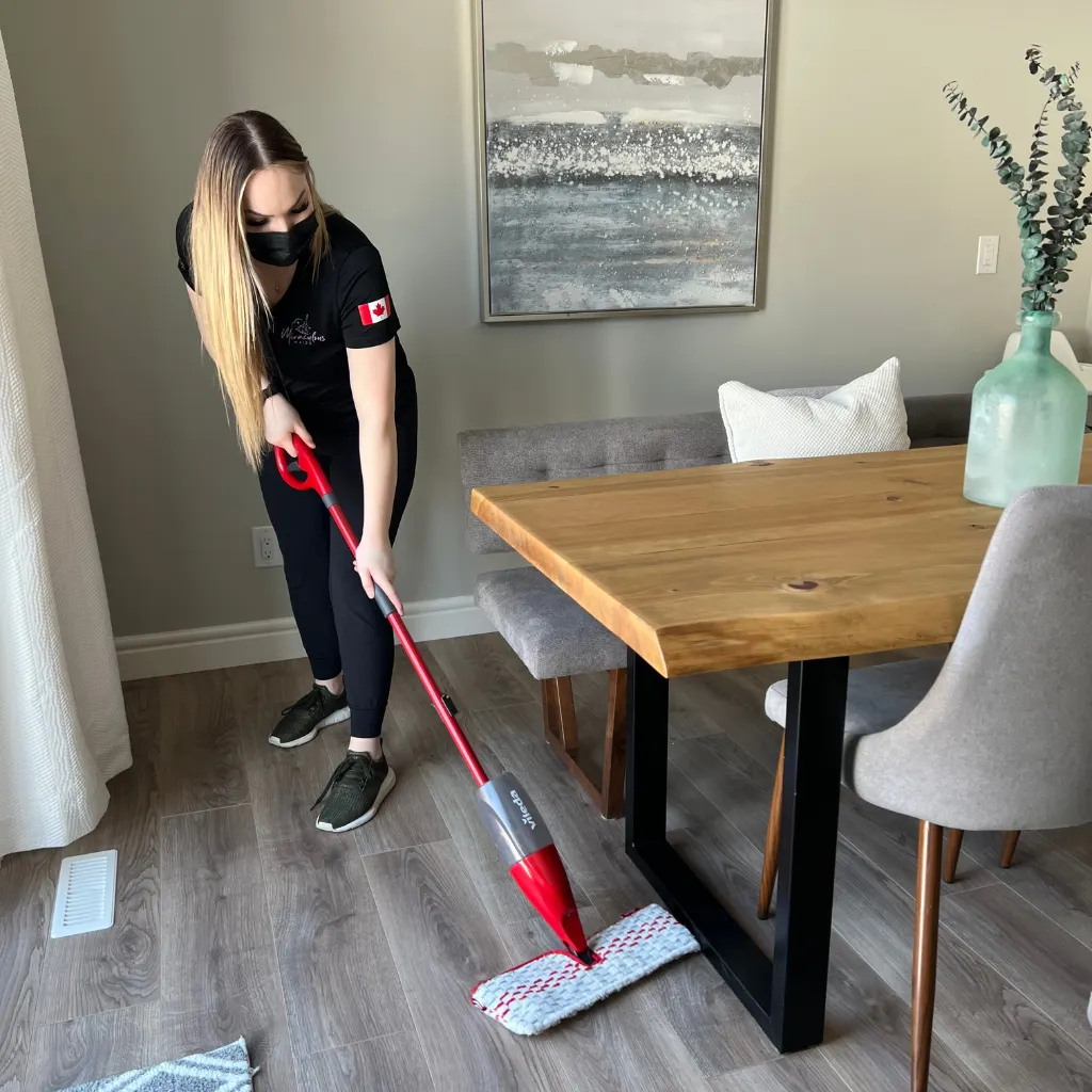 Miraculous Maid Deep Cleaning and Mopping the Floors